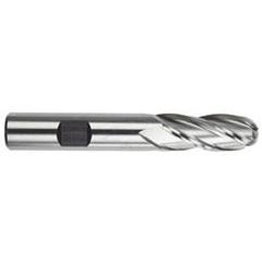 1" Dia. - 4-1/2" OAL - HSS-TiN - Ball Nose SE EM - 4 FL - Exact Tool & Supply