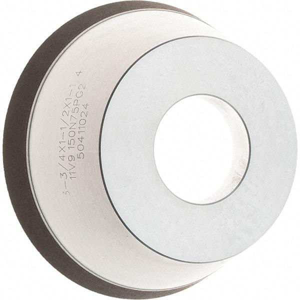 Tru-Maxx - 95mm Diam, 1-1/4" Hole Size, 1" Overall Thickness, 150 Grit, Type 11V9, Tool & Cutter Grinding Wheel - Very Fine Grade, Diamond - Exact Tool & Supply