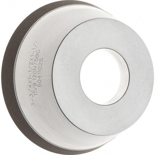 Tru-Maxx - 95mm Diam, 1-1/4" Hole Size, 1" Overall Thickness, 120 Grit, Type 11V9, Tool & Cutter Grinding Wheel - Fine Grade, Diamond - Exact Tool & Supply