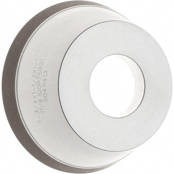 Tru-Maxx - 95mm Diam, 1-1/4" Hole Size, 1" Overall Thickness, 100 Grit, Type 11V9, Tool & Cutter Grinding Wheel - Fine Grade, CBN - Exact Tool & Supply