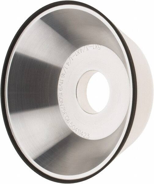 Tru-Maxx - 5" Diam, 1-1/4" Hole Size, 1" Overall Thickness, 150 Grit, Type 11V9, Tool & Cutter Grinding Wheel - Very Fine Grade, CBN - Exact Tool & Supply