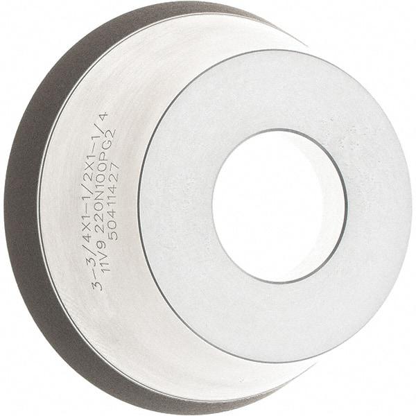 Tru-Maxx - 95mm Diam, 1-1/4" Hole Size, 1" Overall Thickness, 220 Grit, Type 11V9, Tool & Cutter Grinding Wheel - Very Fine Grade, Diamond - Exact Tool & Supply