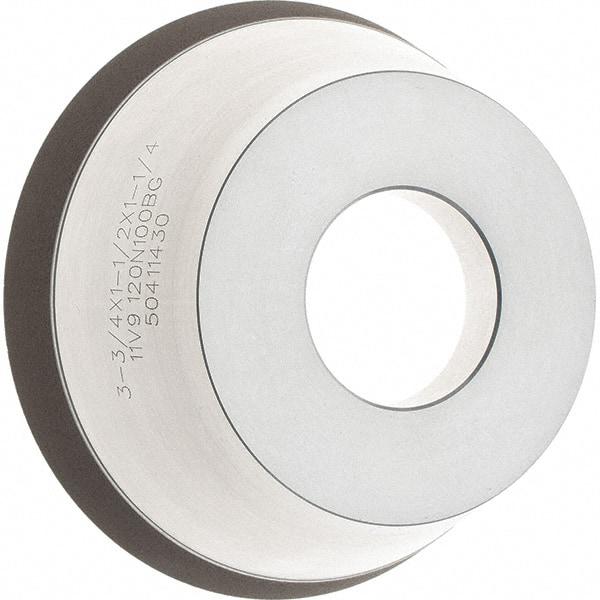 Tru-Maxx - 95mm Diam, 1-1/4" Hole Size, 1" Overall Thickness, 120 Grit, Type 11V9, Tool & Cutter Grinding Wheel - Fine Grade, Diamond - Exact Tool & Supply