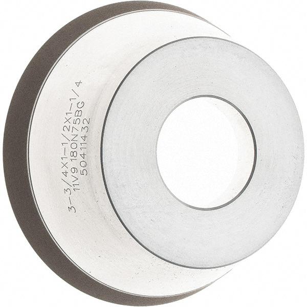Tru-Maxx - 95mm Diam, 1-1/4" Hole Size, 1" Overall Thickness, 180 Grit, Type 11V9, Tool & Cutter Grinding Wheel - Very Fine Grade, Diamond - Exact Tool & Supply