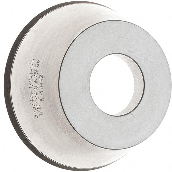 Tru-Maxx - 95mm Diam, 1-1/4" Hole Size, 1" Overall Thickness, 100 Grit, Type 11V9, Tool & Cutter Grinding Wheel - Fine Grade, CBN - Exact Tool & Supply