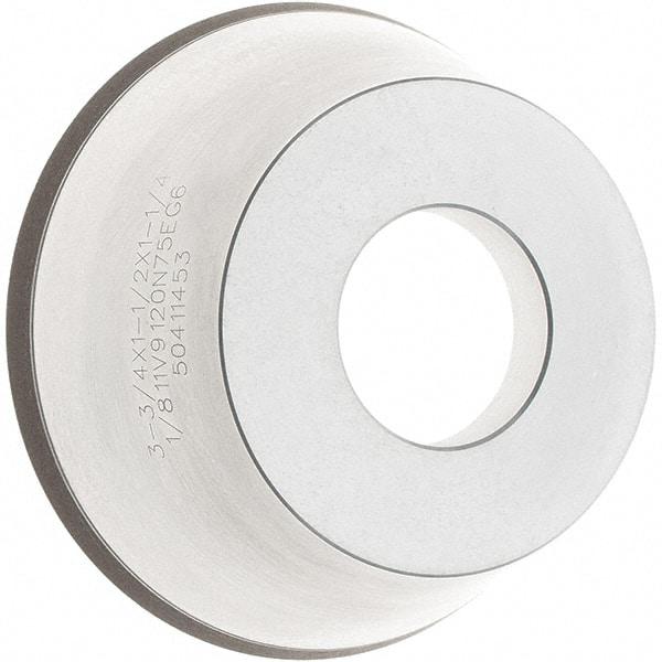 Tru-Maxx - 95mm Diam, 1-1/4" Hole Size, 1" Overall Thickness, 120 Grit, Type 11V9, Tool & Cutter Grinding Wheel - Fine Grade, CBN - Exact Tool & Supply