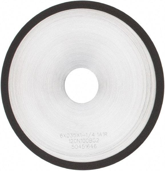 Tru-Maxx - 6" 120 Grit Diamond Cutoff Wheel - 0.035" Thick, 1-1/4" Arbor, Use with Angle Grinders - Exact Tool & Supply