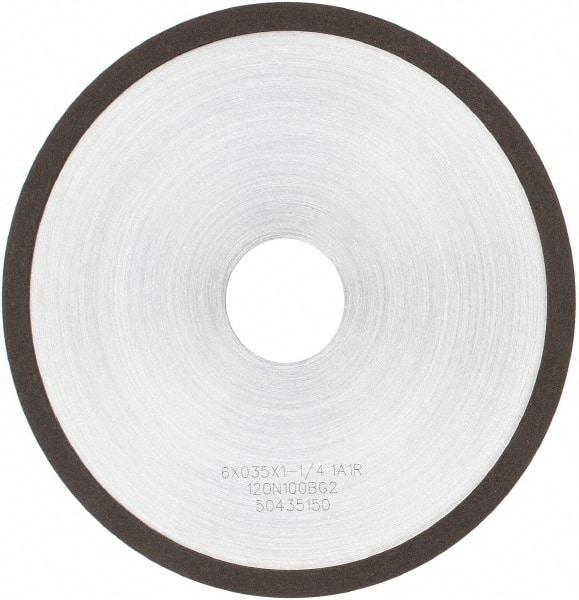 Tru-Maxx - 6" 120 Grit Diamond Cutoff Wheel - 0.035" Thick, 1-1/4" Arbor, Use with Angle Grinders - Exact Tool & Supply