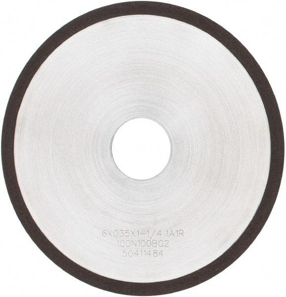 Tru-Maxx - 6" 100 Grit Diamond Cutoff Wheel - 0.035" Thick, 1-1/4" Arbor, Use with Angle Grinders - Exact Tool & Supply