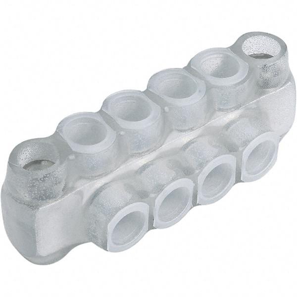 Panduit - 6 Port, 6 AWG Compatible, Tap Connector - 7.84" OAL x 3" OAW x 1.36" OAH, Clear - Exact Tool & Supply