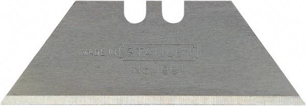 Stanley - 500 Piece High Carbon Steel Utility Knife Blade - 62mm OAL, 2.438" Blade Length, 0.024" Blade Thickness - Exact Tool & Supply