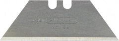 Stanley - 500 Piece High Carbon Steel Utility Knife Blade - 62mm OAL, 2.438" Blade Length, 0.024" Blade Thickness - Exact Tool & Supply