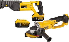 DeWALT - 20 Volt Cordless Tool Combination Kit - Includes Reciprocating Saw & 4-1/2" Cut-Off Grinder, Lithium-Ion Battery Included - Exact Tool & Supply