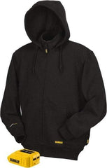 DeWALT - Size 3XL Heated & Cold Weather Jacket - Black, Cotton & Polyester, Zipper Closure - Exact Tool & Supply