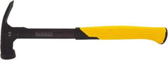 DeWALT - 14 oz Head, Straight Framing Hammer - 12" OAL, Steel Head, 2" Face Diam, Smooth Face, Steel Handle with Grip - Exact Tool & Supply
