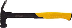 DeWALT - 12 oz Head, Straight Nail Hammer - 12" OAL, Steel Head, 2" Face Diam, Smooth Face, Steel Handle with Grip - Exact Tool & Supply