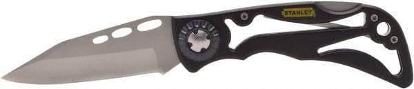 Stanley - 3-1/4" Blade, 7-1/4" OAL, Skeleton Frame Folding Knife - 4-1/4" Closed Length, Metal, 1 Blade, 1 Edge, Skeleton Frame - Exact Tool & Supply