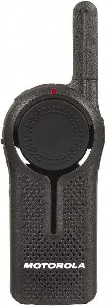 Motorola - 300,000 Sq Ft Range, 6 Channel, 1 Watt, Series DLR, Professional Two Way Radio - ISM Band, 900 Hz, Lithium-Ion Battery, 14 hr Life, Plastic, 4.2" High x 1.7" Wide x 0.9" Deep, Cloning, Low Battery Alerts, Mil Spec 810/IP54 - Exact Tool & Supply