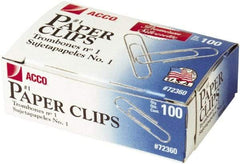ACCO - 1-3/8" Wide Paper Fastener - Silver - Exact Tool & Supply