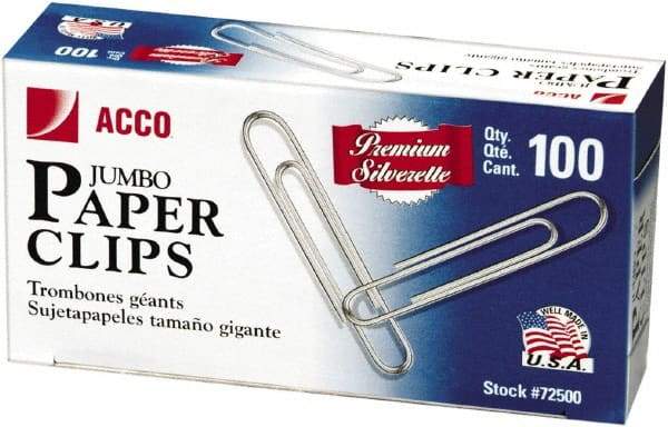 ACCO - 1-3/4" Wide Paper Fastener - Silver - Exact Tool & Supply