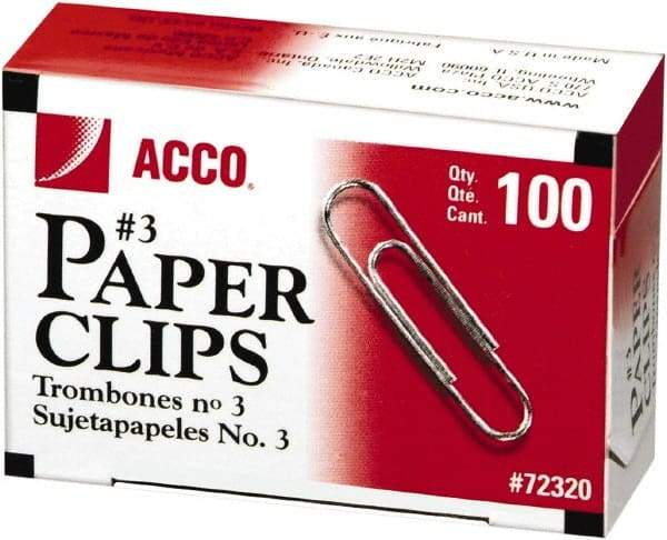 ACCO - 15/16" Wide Paper Fastener - Silver - Exact Tool & Supply