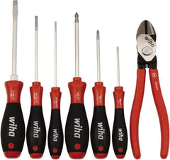 Wiha - 7 Piece Cutting Plier Set - Comes in Clamshell - Exact Tool & Supply