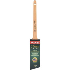 Wooster Brush - 1-1/2" Angled Synthetic Angular Brush - 2-3/16" Bristle Length, 7-1/8" Maple Handle - Exact Tool & Supply