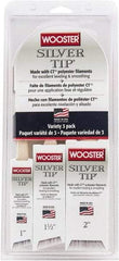 Wooster Brush - 1, 1-1/2 & 2" Angle/Flat Polyester General Purpose Paint Brush Set - 2-3/16, 2-7/16 & 2-11/16" Bristle Length, 7-1/2" Wood Handle - Exact Tool & Supply