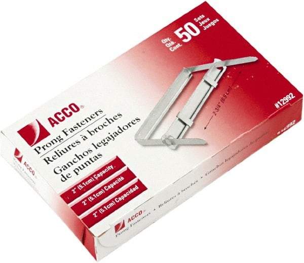 ACCO - 50 Piece Paper File Fasteners - 5.4" Long - Exact Tool & Supply