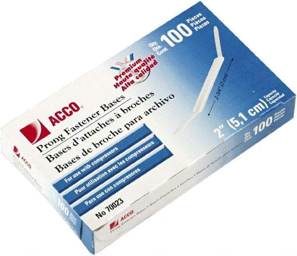 ACCO - 100 Piece Paper File Fasteners - 5-1/2" Long - Exact Tool & Supply