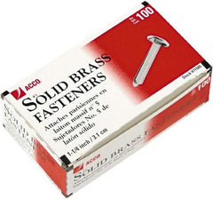 ACCO - 100 Piece Paper File Fasteners - 1-1/4" Long - Exact Tool & Supply