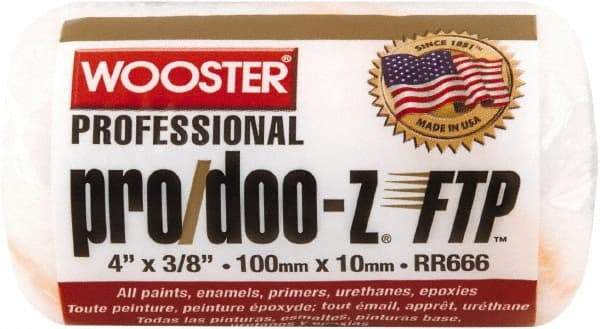 Wooster Brush - 3/8" Nap, 4" Wide Paint Roller - Medium Texture, Woven - Exact Tool & Supply