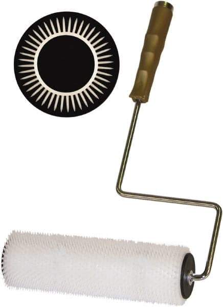 Wooster Brush - 9/16" Spiked Roller, 9" Wide Paint Roller & Frame - Smooth Texture, Polyethylene - Exact Tool & Supply