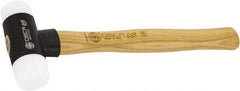Osca - 8 oz Head 1-19/64" Face Diam Aluminum Soft Face Dead Blow Hammer with Tips - 12" OAL, Hickory Handle - Exact Tool & Supply