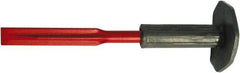 Osca - 12" OAL x 2-1/2" Blade Width Brick Chisel - Steel with Bricklayer Grip Handle - Exact Tool & Supply