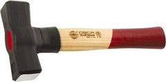 Osca - 2-13/64 Lb Head, 10" Long Sledge Hammer - Carbon Steel Head, 1.8" Face Diam, 4.8" Long Head, Wood Handle - Exact Tool & Supply
