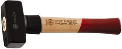 Osca - 3-19/64 Lb Head, 11" Long Sledge Hammer - Carbon Steel Head, 1.8" Face Diam, 4.3" Long Head, Wood Handle - Exact Tool & Supply