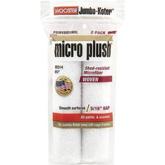 Wooster Brush - 3/8" Nap, 6-1/2" Wide Paint Roller - Smooth Texture, Microfiber - Exact Tool & Supply