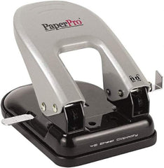 PaperPro - Paper Punches Type: 40 Sheet Manual Two Hole Punch Color: Black/Silver - Exact Tool & Supply