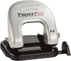 PaperPro - Paper Punches Type: 20 Sheet Manual Two Hole Punch Color: Black/Silver - Exact Tool & Supply