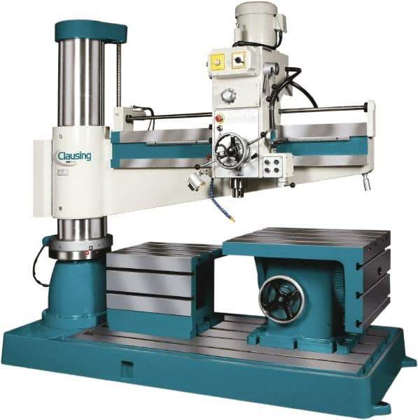 Clausing - 63" Swing, Geared Head Radial Arm Drill Press - 12 Speed, 5 hp, Three Phase - Exact Tool & Supply