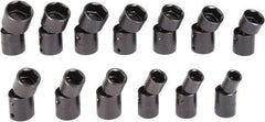 Proto - 13 Piece 1/2" Drive Black Finish Impact Socket Set - 6 Points, 1/2" to 1-1/4" Range, Inch Measurement Standard - Exact Tool & Supply