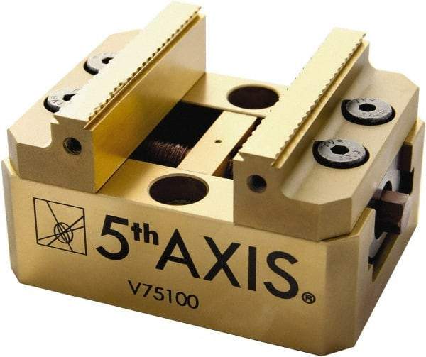 5th Axis - 3" Jaw Width, 56mm High x 4" Long x 3" Wide Vise - For Use with 5 Axis Workholding Systems - Exact Tool & Supply