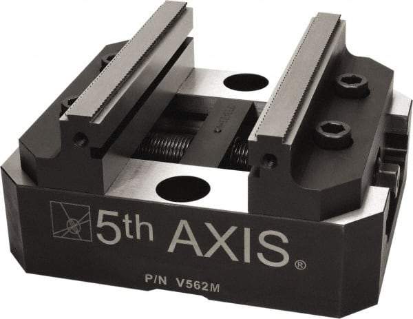 5th Axis - 125mm Jaw Width, 74mm High x 150mm Long x 125mm Wide Vise - For Use with 5 Axis Workholding Systems - Exact Tool & Supply