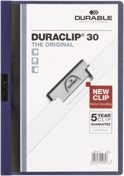 DURABLE - 11" Long x 8" Wide Report Cover - Dark Blue - Exact Tool & Supply