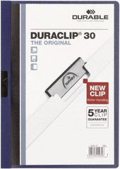 DURABLE - 11" Long x 8" Wide Report Cover - Dark Blue - Exact Tool & Supply