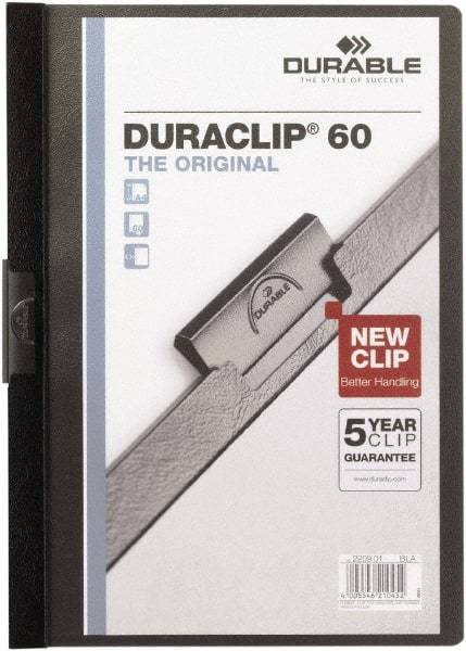 DURABLE - 11" Long x 8" Wide Report Cover - Black - Exact Tool & Supply