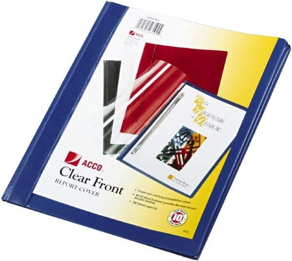 ACCO - 11" Long x 8" Wide Report Cover with Tang/Prong Binding - Blue - Exact Tool & Supply