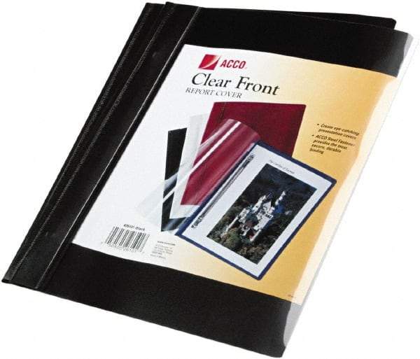 ACCO - 11" Long x 8" Wide Report Cover with Tang/Prong Binding - Black - Exact Tool & Supply