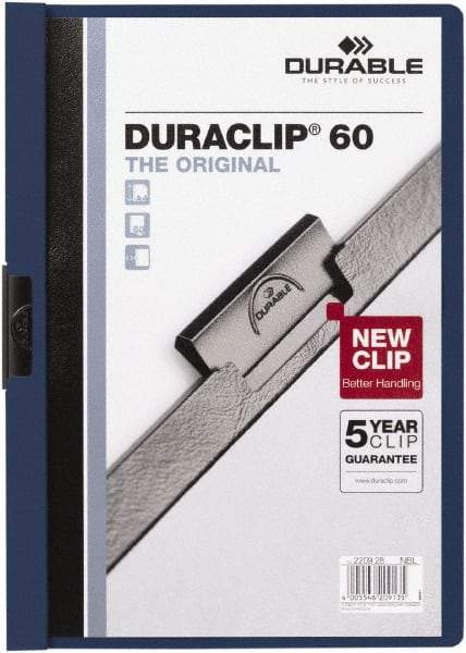 DURABLE - 11" Long x 8" Wide Report Cover - Dark Blue - Exact Tool & Supply